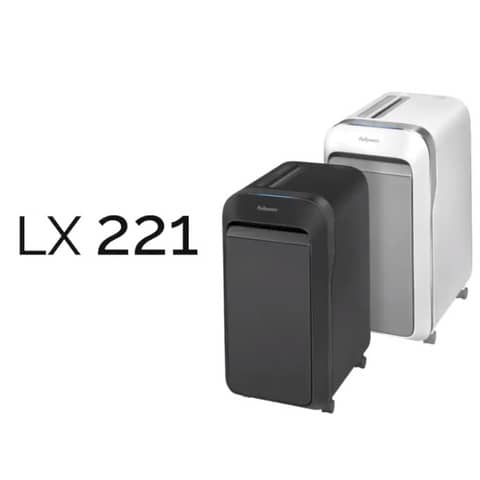 Distruggidocumenti uso moderato Fellowes LX221 - P-5 - 30 L - taglio a microframmenti 2x12 mm - bianco 5050501